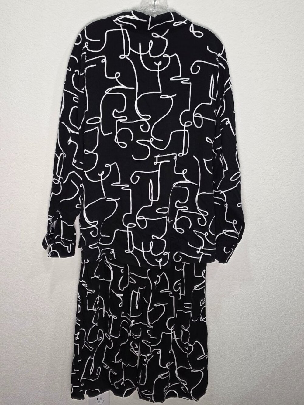 ELOQUII 2 Piece Pant Set NWT Abstract Face Line Art Wide Leg Plus Size 16 - Picture 10 of 16